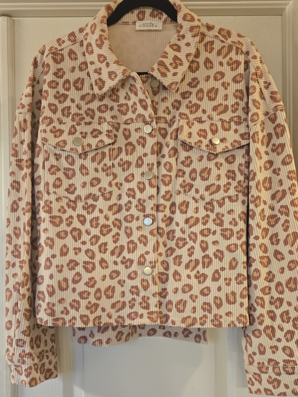 Emily Wonder Beige Leopard Corduroy Jacket
